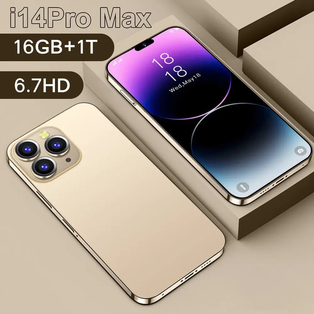 14 Pro Max Smartphone 6.7 Inch Synthemetric