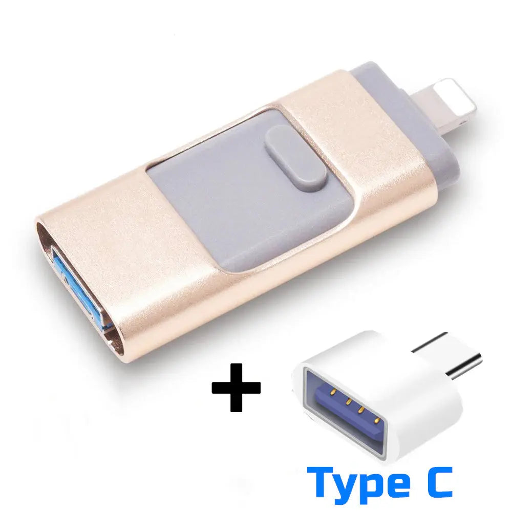 Usb Flash Drives for Iphone 14 13 12 Pendrive 64GB OTG Type C USB 3.0 Flash Drive 32G Memory Stick for Phone, Macbook, Tablet
