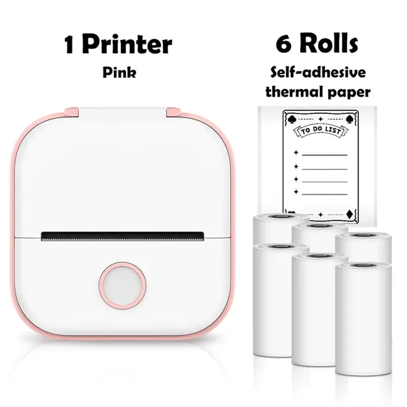 T02 Portable Mini Wireless Thermal Pocket Printer Self-Adhesive Stickers Use for Diy,Journal Sticker Impresora Portátil