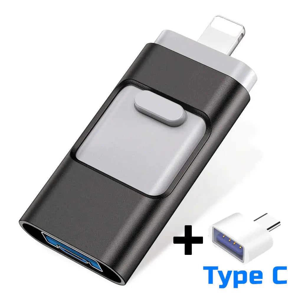 Usb Flash Drives for Iphone 14 13 12 Pendrive 64GB OTG Type C USB 3.0 Flash Drive 32G Memory Stick for Phone, Macbook, Tablet