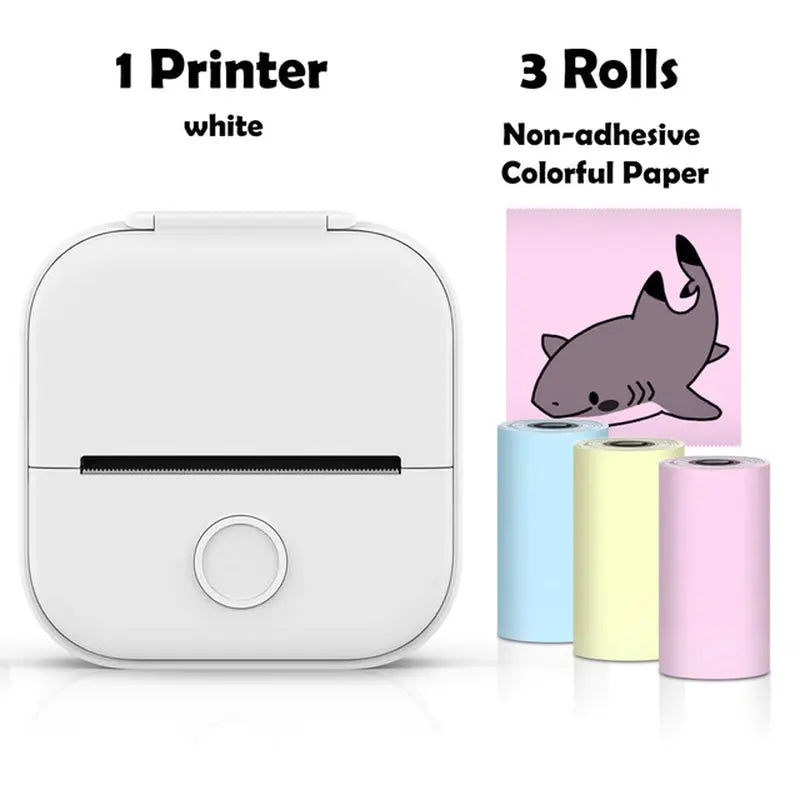 T02 Portable Mini Wireless Thermal Pocket Printer Self-Adhesive Stickers Use for Diy,Journal Sticker Impresora Portátil