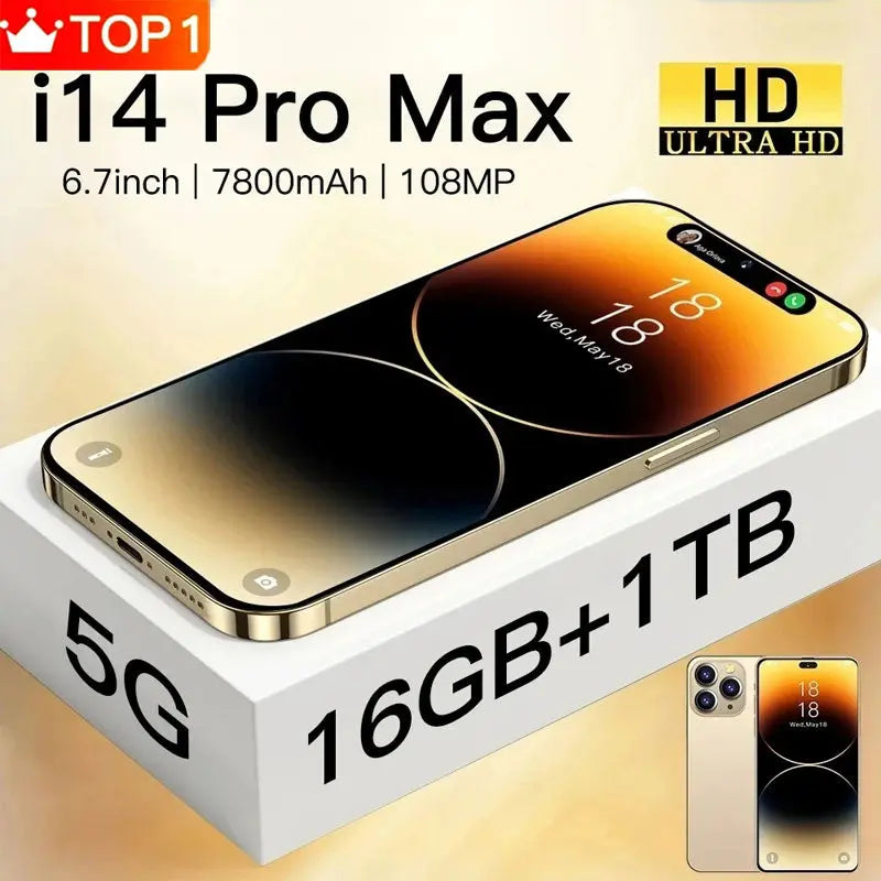 14 Pro Max Smartphone 6.7 Inch Synthemetric