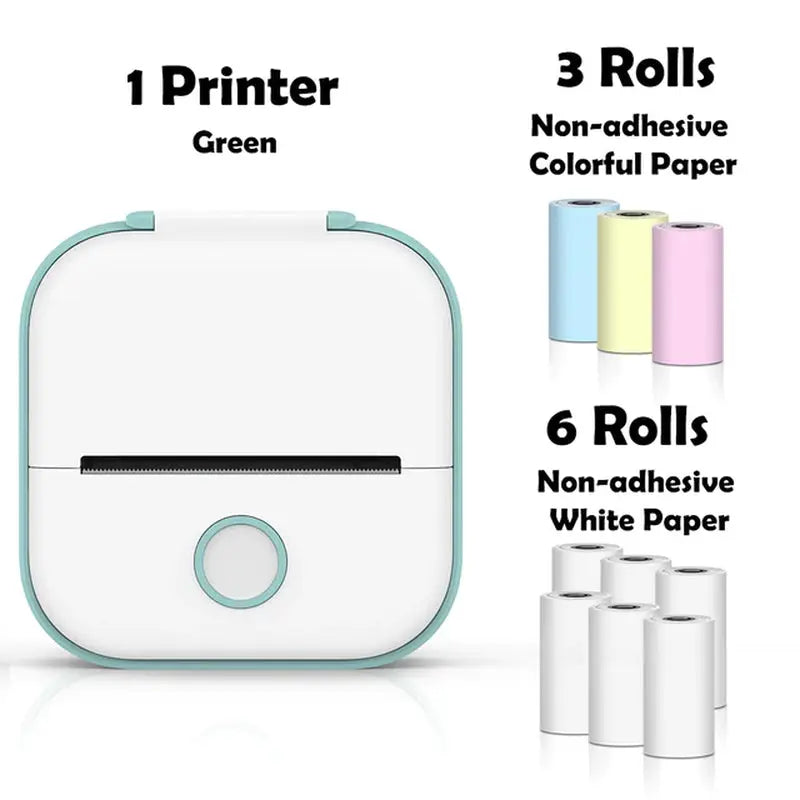 T02 Portable Mini Wireless Thermal Pocket Printer Self-Adhesive Stickers Use for Diy,Journal Sticker Impresora Portátil