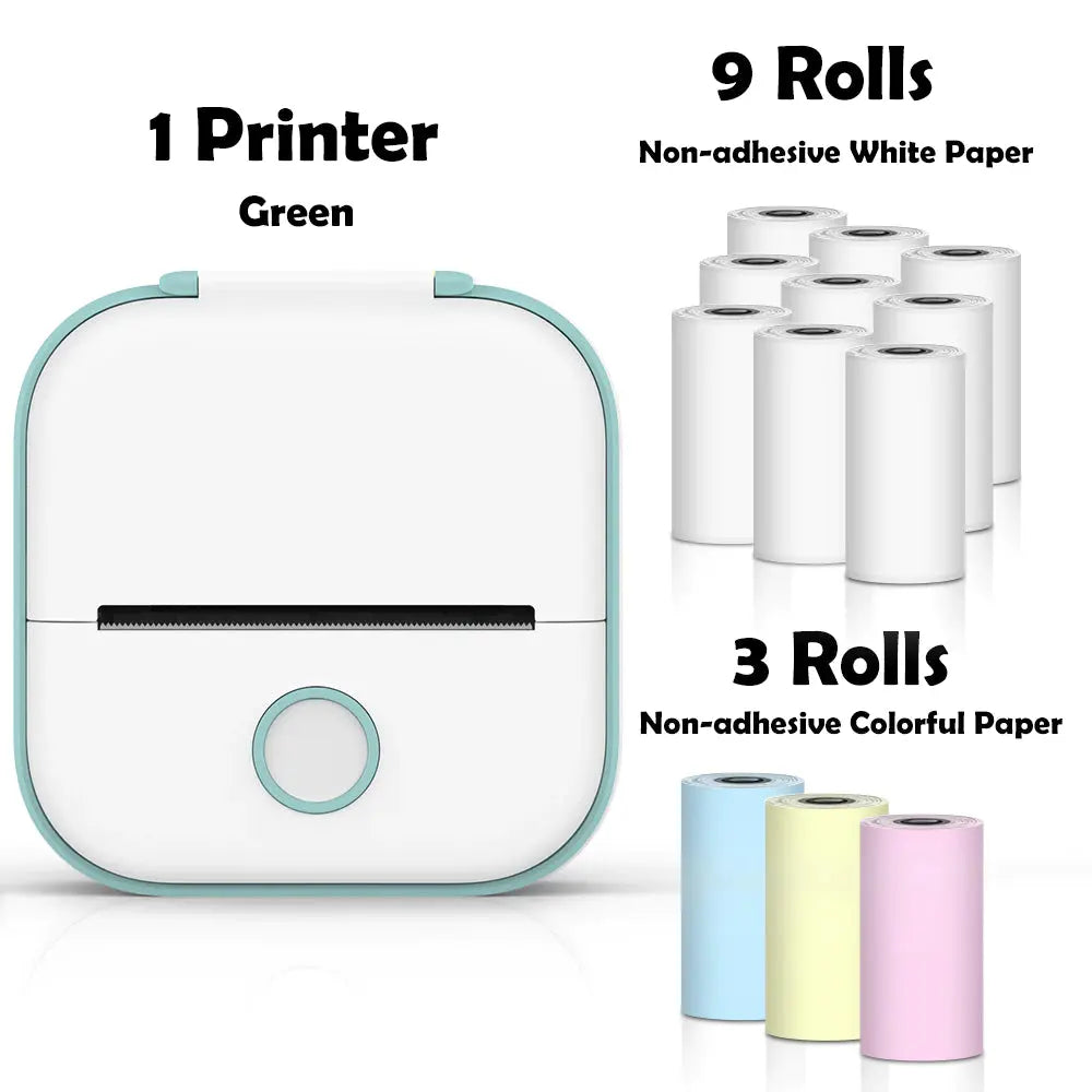 T02 Portable Mini Wireless Thermal Pocket Printer Self-Adhesive Stickers Use for Diy,Journal Sticker Impresora Portátil